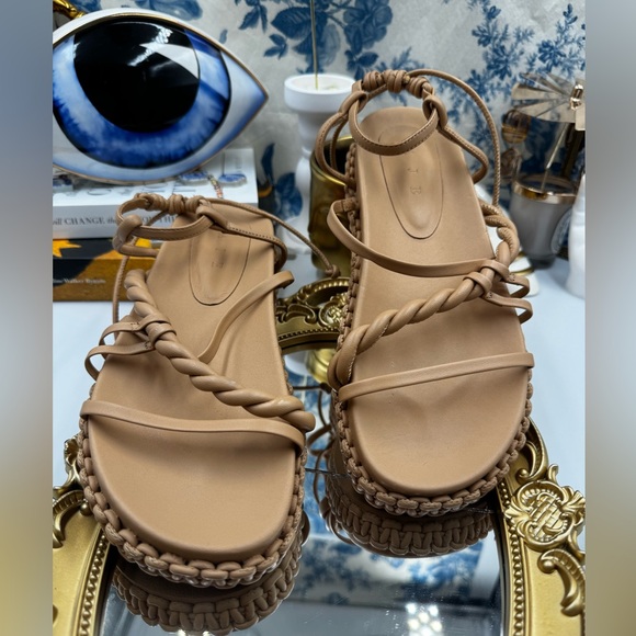 🆕 AJE 🧿 NWOT Tryphena Platform Twist Sandal, Beige - SIZE 37 - Picture 7 of 16